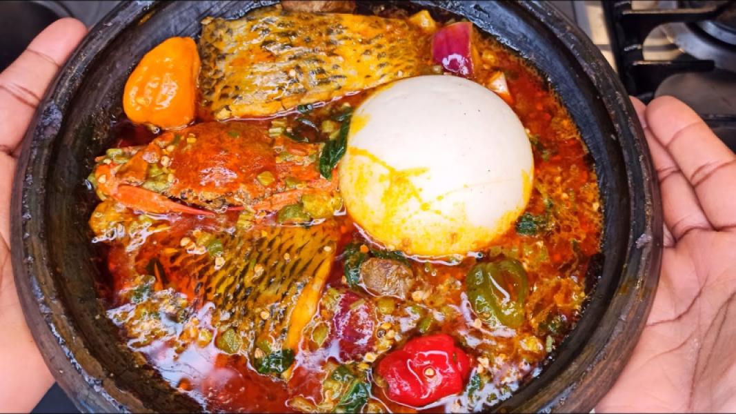 Banku with Okra Stew